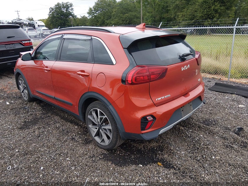 Vin: kndcc3lc8n5498390, lot: 46688803, kia niro touring se 20223