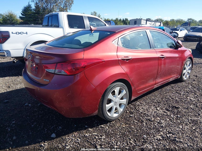 Vin: 5npdh4ae1dh180643, lot: 46688929, hyundai elantra limited 20134