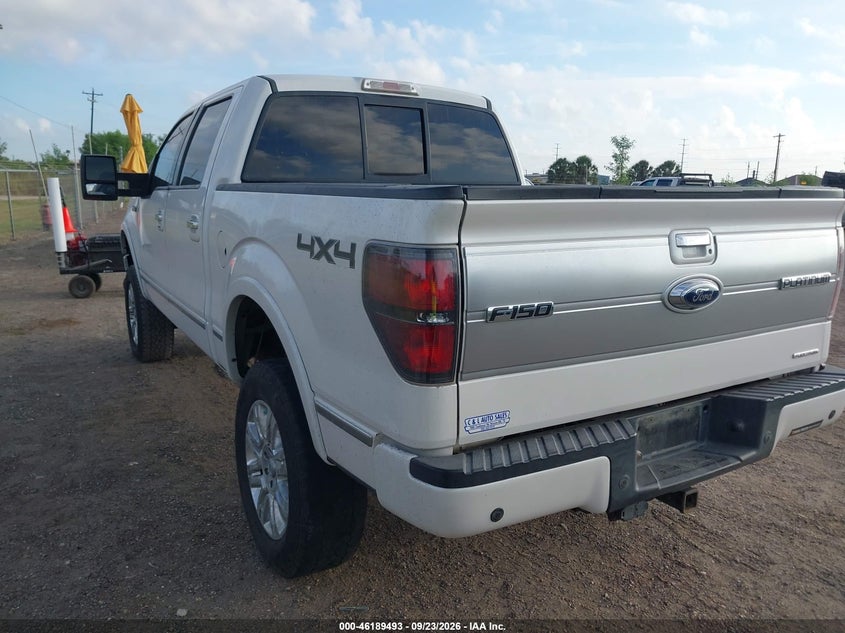 Vin: 1ftfw1ef3dfb67127, lot: 46689378, ford f-150 platinum 20133