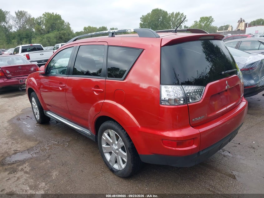 Vin: ja4jt3aw8cu013943, lot: 46689449, mitsubishi outlander se 20123