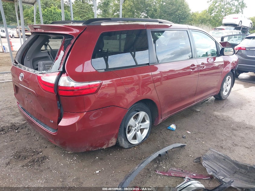 Vin: 5tdkk3dc7fs589255, lot: 46689829, toyota sienna le 20154