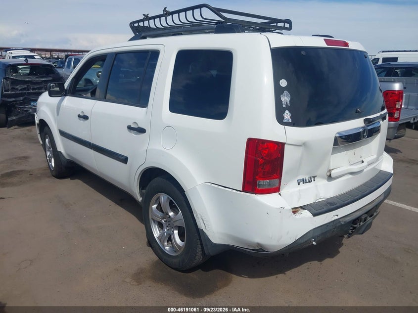Vin: 5fnyf3h2xdb036276, lot: 46690944, honda pilot lx 20133
