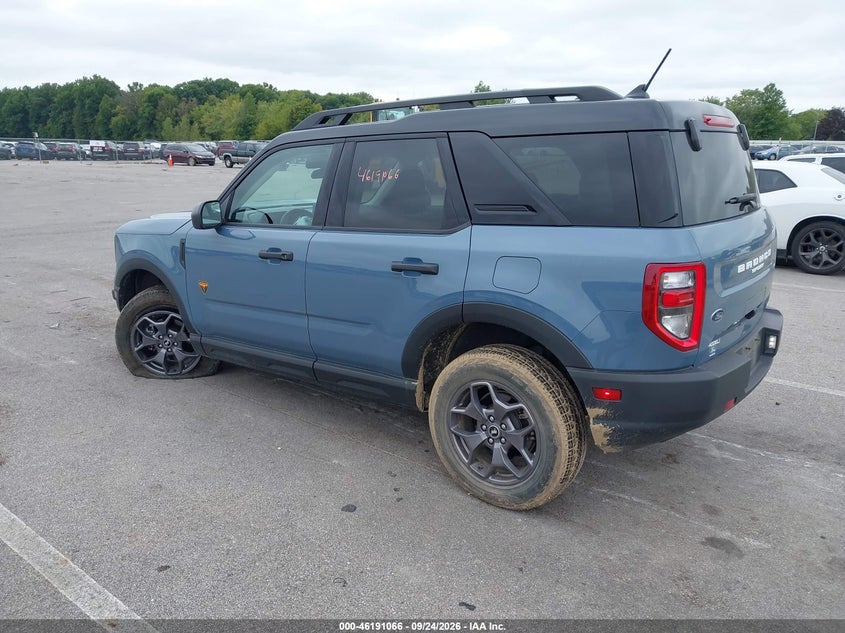 Vin: 3fmcr9d91rrf49523, lot: 46690950, ford bronco sport badlands 20243