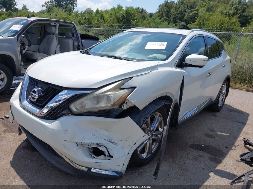 Vin: 5n1az2mg4fn247056, lot: 46691622, nissan murano platinum 20152