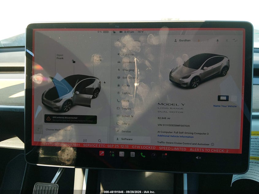 TESLA MODEL Y 2021 VIN 5YJYGDEE8MF097031
