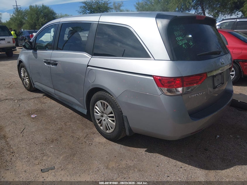 Vin: 5fnrl5h22gb135445, lot: 46691744, honda odyssey lx 20163