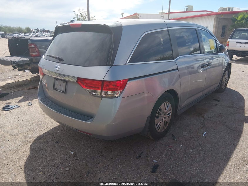 Vin: 5fnrl5h22gb135445, lot: 46691744, honda odyssey lx 20164