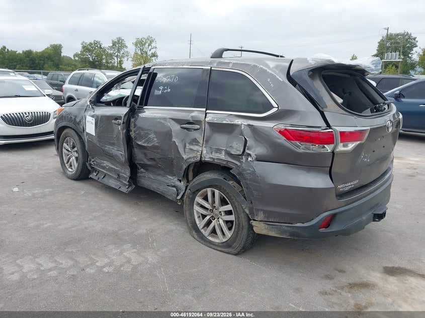 Vin: 5tdzarfh0es004270, lot: 46691948, toyota highlander le 20143