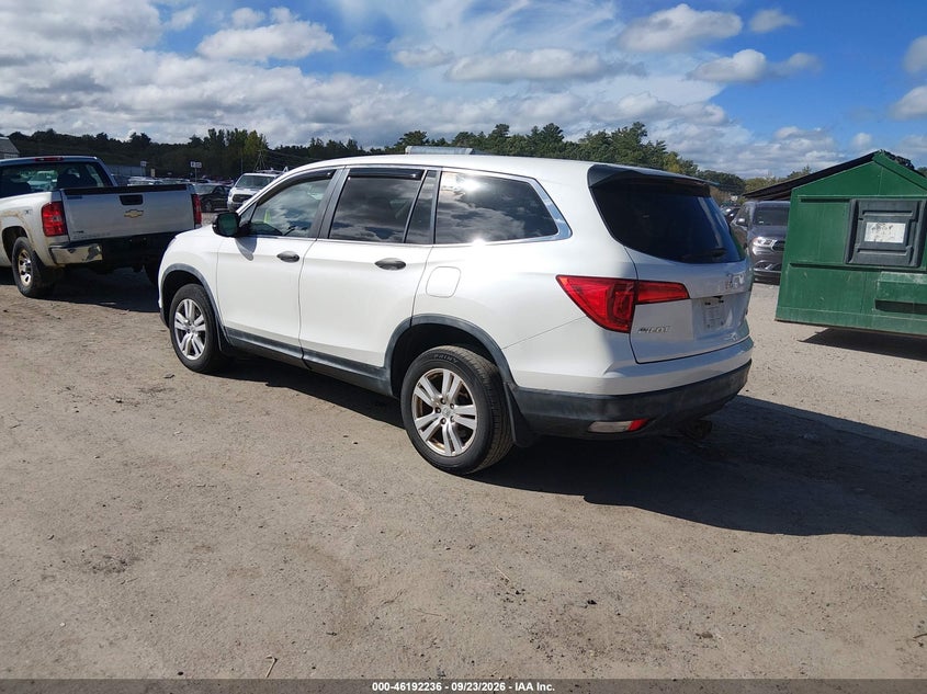 Vin: 5fnyf6h17gb009789, lot: 46692120, honda pilot lx 20163