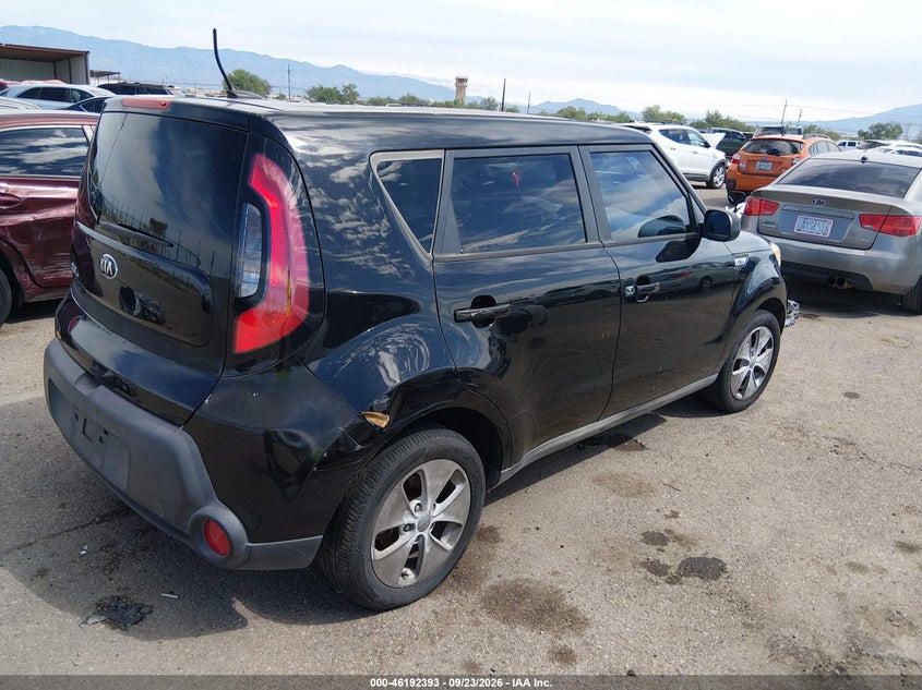 Vin: kndjn2a21f7160244, lot: 46692277, kia soul 20154