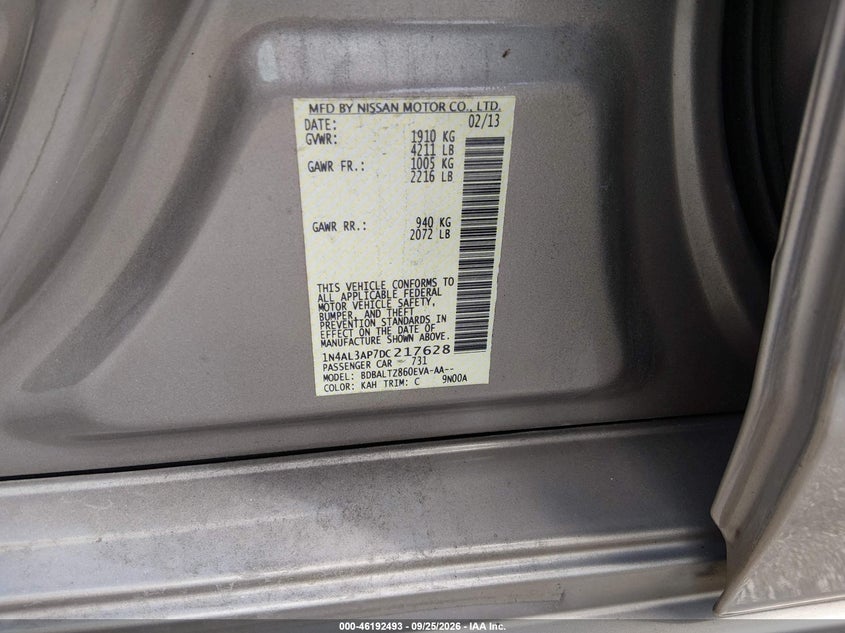 2013 NISSAN ALTIMA 2.5 SV · Фото 9