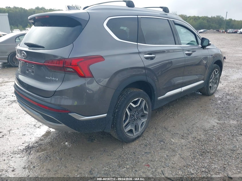 Vin: km8s3da1xnu058143, lot: 46692596, hyundai santa fe hybrid sel premium 20224