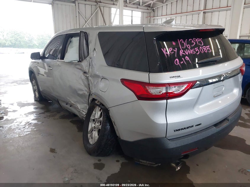 Vin: 1gnevfkw2kj255085, lot: 46692993, chevrolet traverse ls 20193