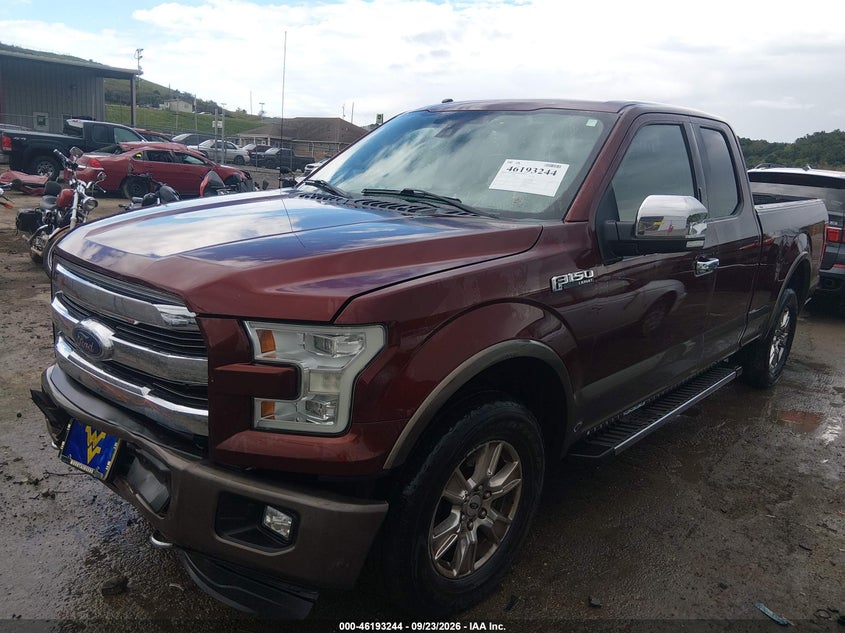 Vin: 1ftfx1ef6ffa78555, lot: 46693129, ford f-150 lariat 20152
