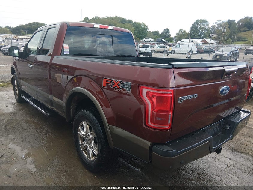 Vin: 1ftfx1ef6ffa78555, lot: 46693129, ford f-150 lariat 20153