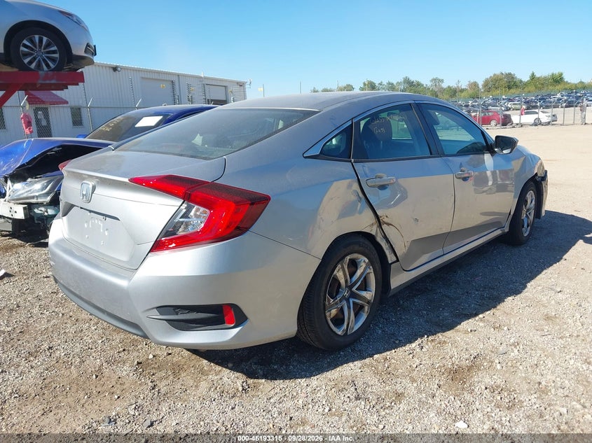 Vin: 19xfc2f55he034728, lot: 46693199, honda civic lx 20174