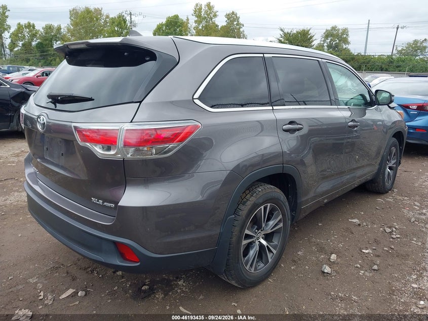 Vin: 5tdjkrfh3gs314507, lot: 46693319, toyota highlander xle v6 20164