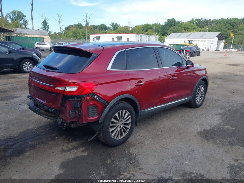 Vin: 2lmtj8kr6gbl58975, lot: 46693589, lincoln mkx select 20164