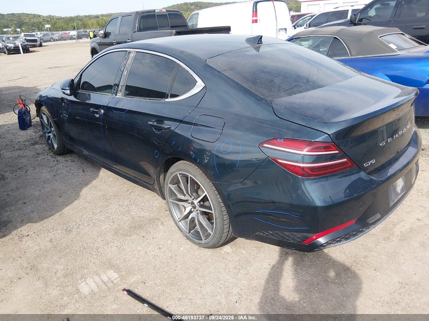 Vin: kmtg34ta2pu125913, lot: 46693620, genesis g70 2.0t awd 20233