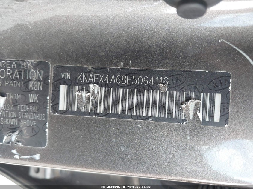 KIA FORTE 2014 VIN KNAFX4A68E5064116