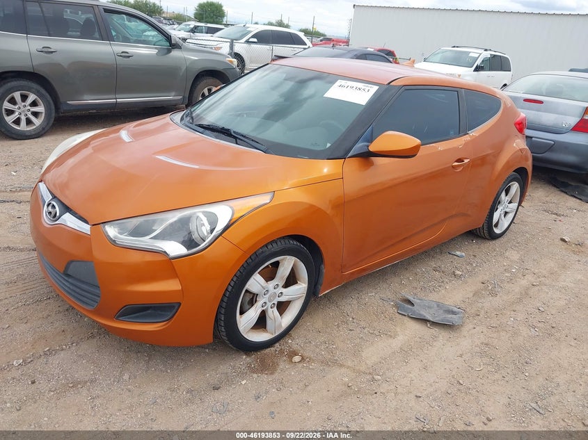 Vin: kmhtc6ad6du151122, lot: 46693737, hyundai veloster base w/black 20132