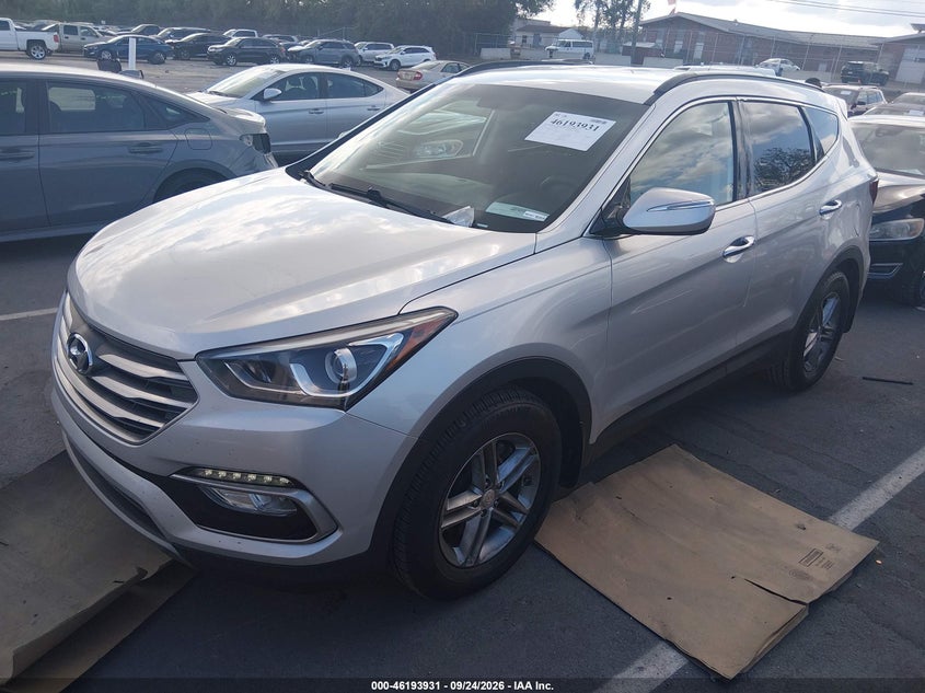 Vin: 5xyzu3lb3jg503902, lot: 46693815, hyundai santa fe sport 2.4l 20182