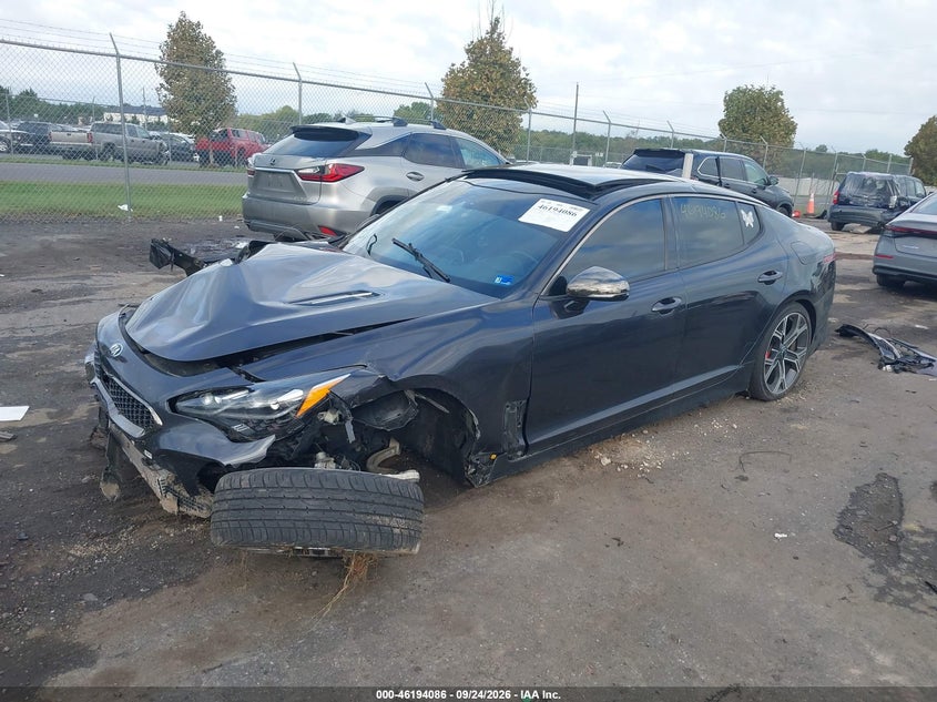 Vin: knae45lc1m6098078, lot: 46693970, kia stinger gt1 20212