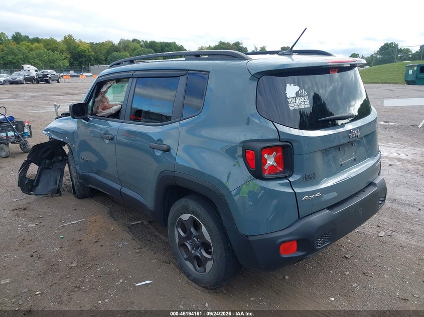 Vin: zaccjbabxhpg04313, lot: 46694045, jeep renegade sport 4x4 20173