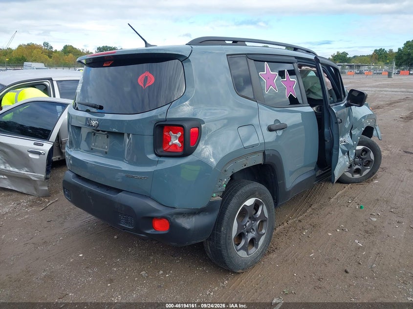 Vin: zaccjbabxhpg04313, lot: 46694045, jeep renegade sport 4x4 20174