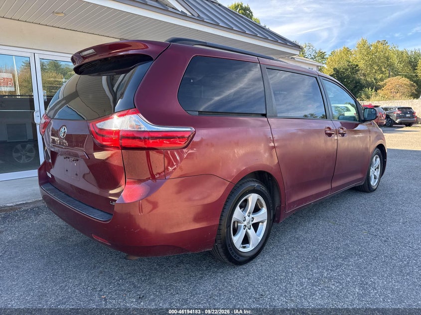 Vin: 5tdkk3dc6gs703389, lot: 46694067, toyota sienna le 20164