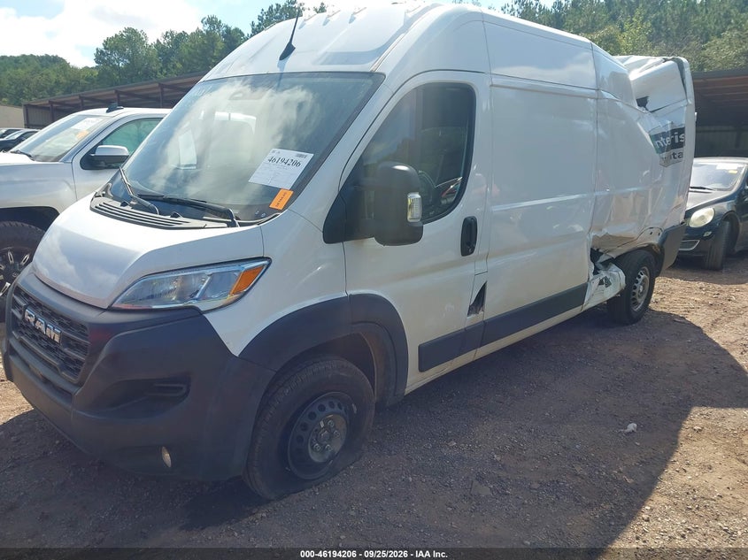 Vin: 3c6mrvhg3se550235, lot: 46694090, ram promaster 3500 tradesman high roof 159 wb w/pass seat 20252