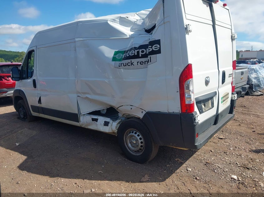 Vin: 3c6mrvhg3se550235, lot: 46694090, ram promaster 3500 tradesman high roof 159 wb w/pass seat 20253