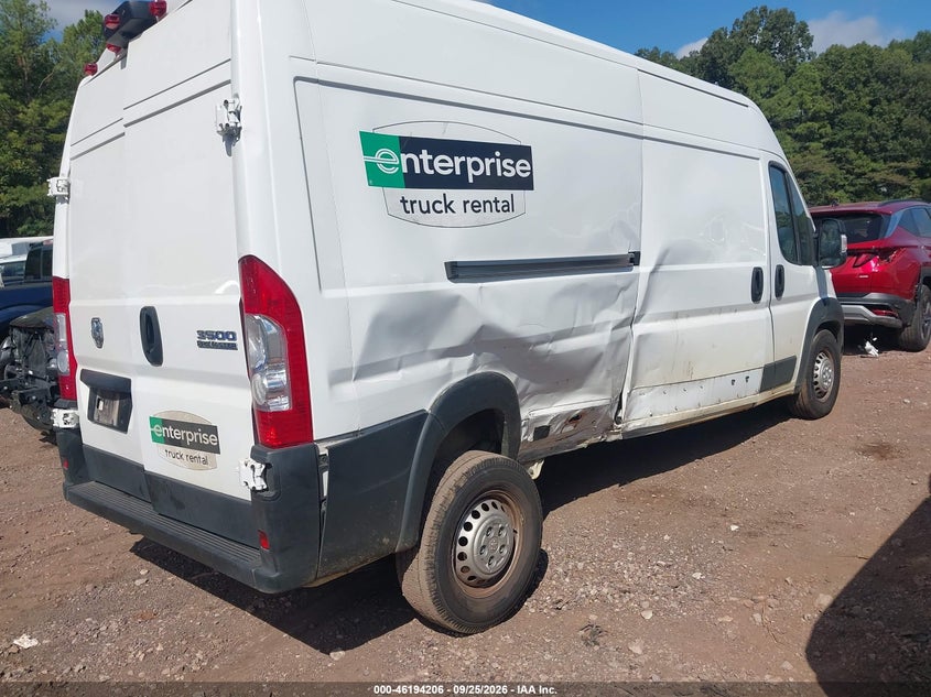 Vin: 3c6mrvhg3se550235, lot: 46694090, ram promaster 3500 tradesman high roof 159 wb w/pass seat 20254