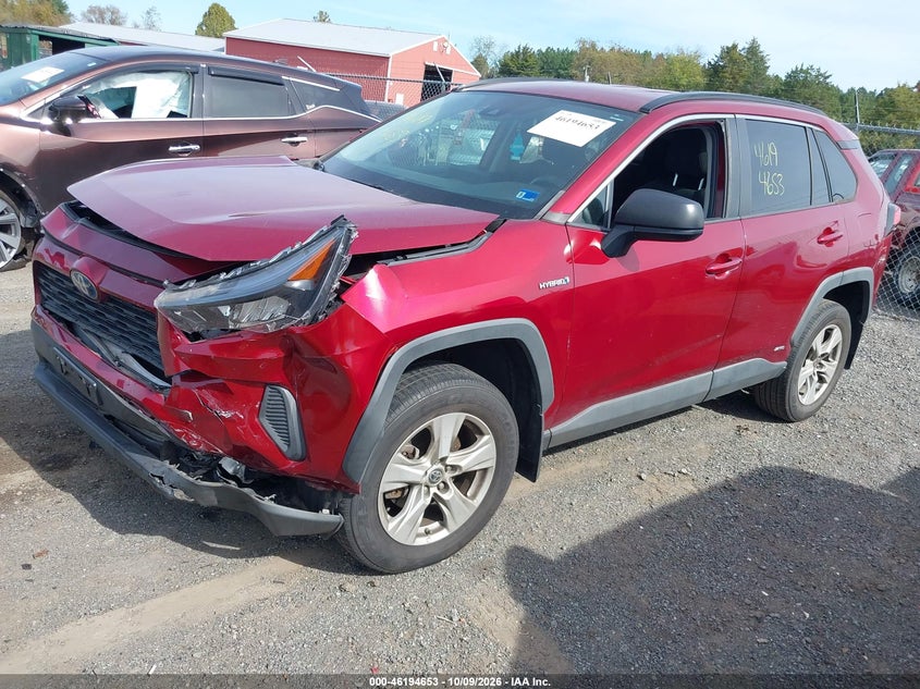 Vin: 4t3lwrfv7mu019892, lot: 46694537, toyota rav4 hybrid le 20212