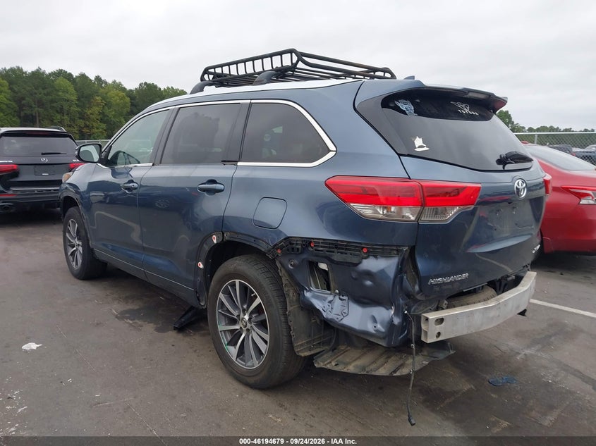 Vin: 5tdjzrfh4hs393151, lot: 46694563, toyota highlander xle 20173