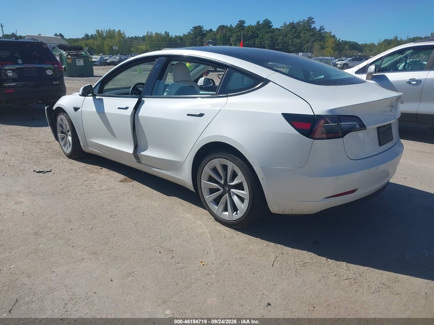 Vin: 5yj3e1ea4mf019261, lot: 46694603, tesla model 3 standard range plus rear-wheel drive 20213