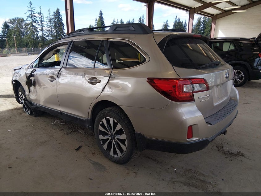 Vin: 4s4bsbnc9f3264094, lot: 46694761, subaru outback 2.5i limited 20153