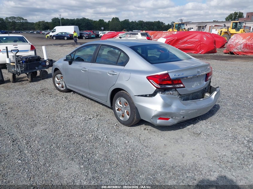 Vin: 2hgfb2f53dh600209, lot: 46694816, honda civic sdn lx 20133