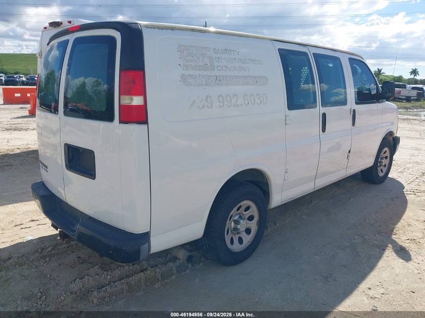 Vin: 1gcsgafx7d1136320, lot: 46694840, chevrolet express 1500 work van 20134
