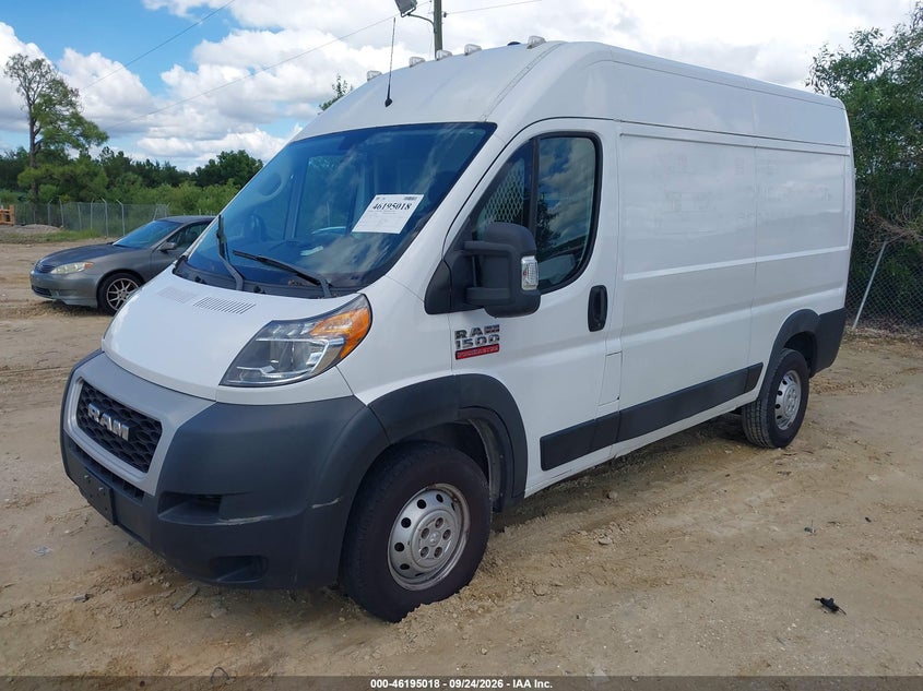 Vin: 3c6trvbg1ke549959, lot: 46694902, ram promaster 1500 high roof 136 wb 20192