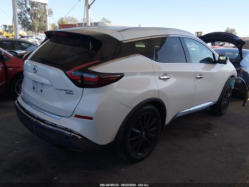 Vin: 5n1az2ms9kn114839, lot: 46695007, nissan murano platinum 20194