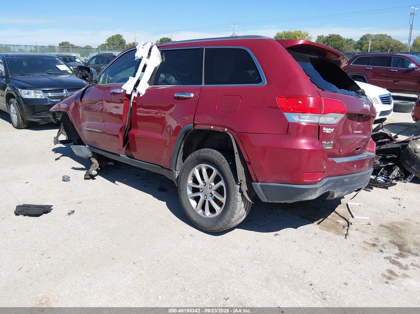 Vin: 1c4rjfbg4ec444389, lot: 46695226, jeep grand cherokee limited 20143