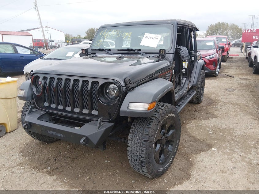 Vin: 1c4hjxdg6jw240524, lot: 46695363, jeep wrangler unlimited sport 4x4 20182