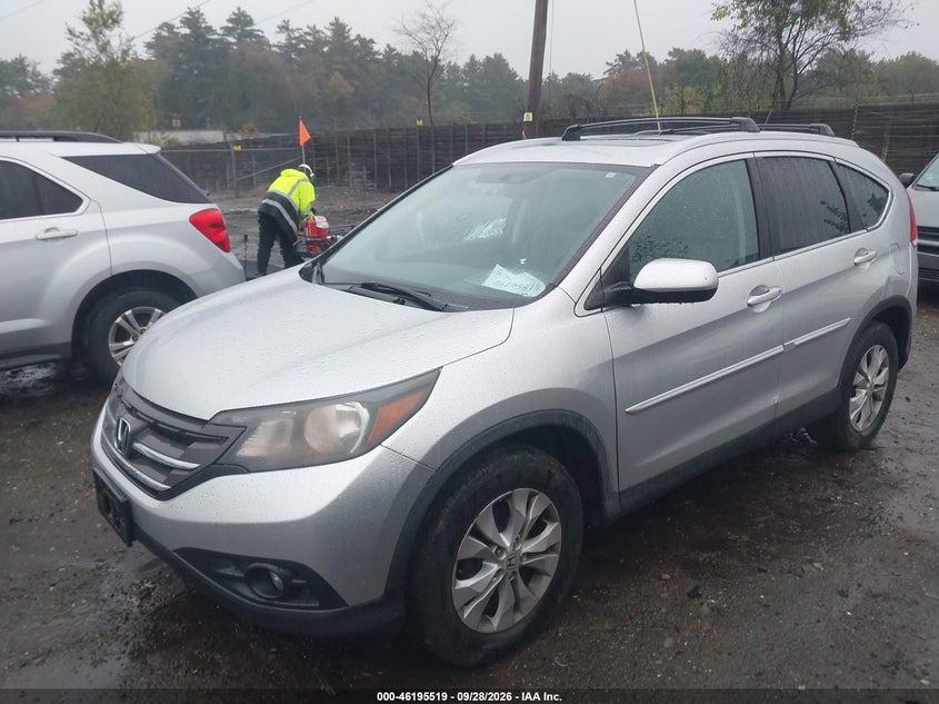 2014 Honda Cr-V Ex-L, Rear, IAAI, VIN 2HKRM4H7XEH635595 — photo 2