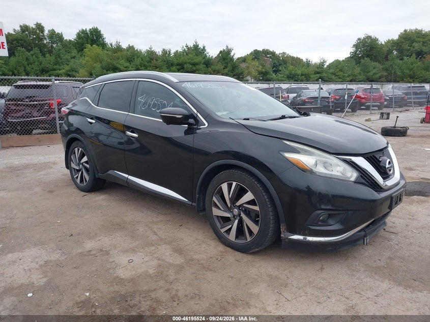 Vin: 5n1az2mh0fn222065, lot: 46695408, nissan murano platinum 20151