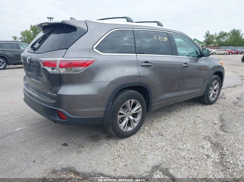 Vin: 5tdjkrfh4es041512, lot: 46695612, toyota highlander xle v6 20144