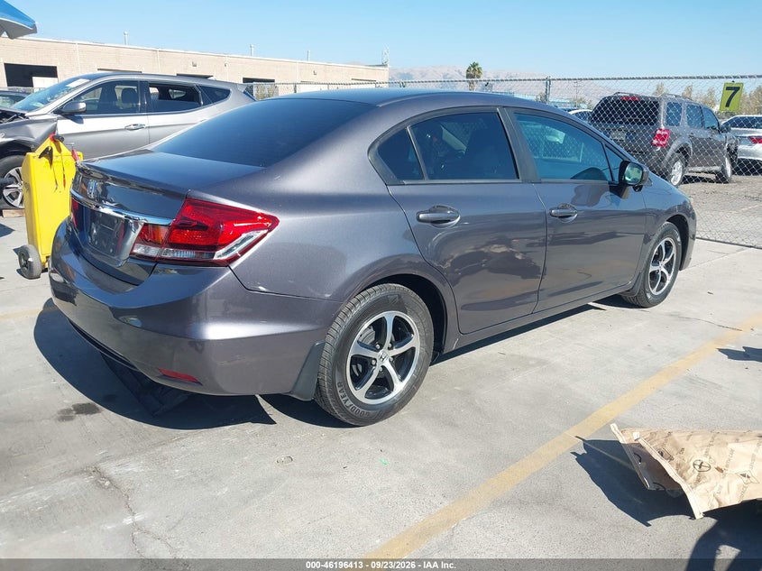 Vin: 19xfb2f74fe278484, lot: 46696297, honda civic se 20154