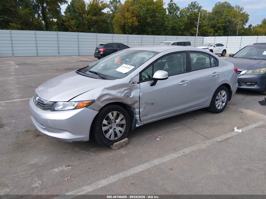 Vin: 2hgfb2f57ch523293, lot: 46696369, honda civic sdn lx 20122