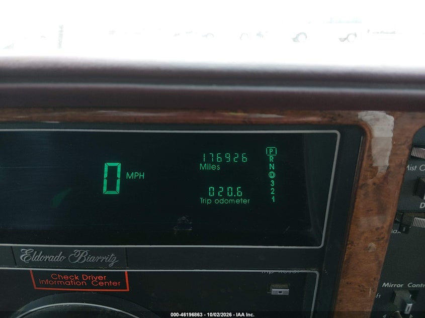 CADILLAC ELDORADO 1990 VIN 1G6EL1337LU602855