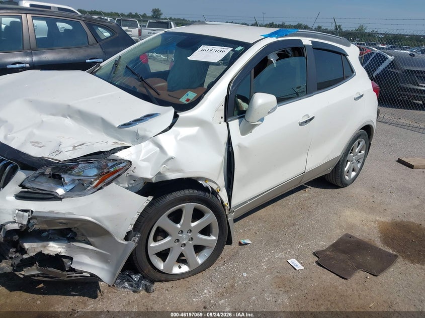 Vin: kl4cjcsb1fb231314, lot: 46696943, buick encore leather 20152